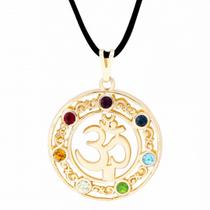 Colar Mantra Om 7 Chakras 34mm Simbolo Meditação Yoga - Cordão - Sunshine Cristais