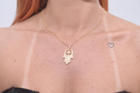 Colar Mão de Fátima Cravejado