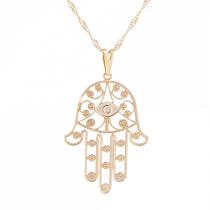 Colar Mão De Fátima Hamsa 30mm - Sunshine Cristais
