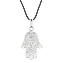 Colar Mão de Fátima Hamsa com desenhos Proteção 20mm - Sunshine Cristais