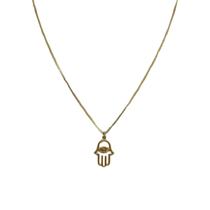 Colar mão de Fátima Hamsa com olho grego