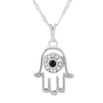 Colar Mão de Fátima Hamsa com Strass 20mm - Sunshine Cristais