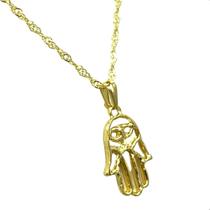 Colar Mão De Fátima Hamsa Hamesh Banho De Ouro 18k 2857A
