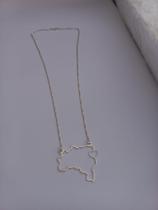 Colar Mapa Brasil todo em prata 925