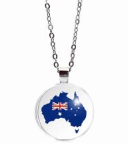 Colar Mapa e Bandeira da Austrália Unissex