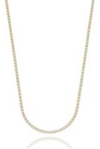 Colar Mara Riviera Cristal Quadrada Fina banhada em ouro 18k