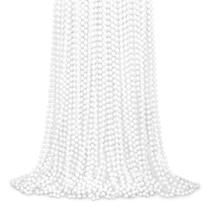 Colar Mardi Gras Beads YAXINRUI White 72 peças para festa de 33 polegadas