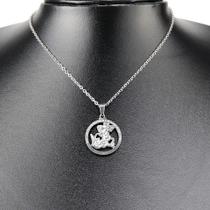 Colar Masculino Corrente Pingente Prata Sao Jorge Original