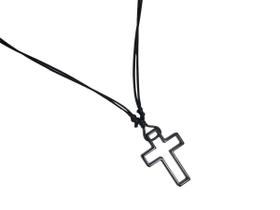 Colar Masculino Crucifixo Vazado All Black Ajustável