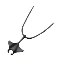 Colar Masculino de Corda Preta - Manta Ray - Estilo Minimalista Oceano