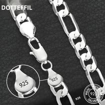 Colar Masculino De Corrente 8MM 40-75 Cm Prata 925 Joia De Luxo Presente De Casamento Natal Colar Masculino De Corrente 8MM 40-75 Cm Prata 925 Joia De Luxo Presente De Casamento Natal