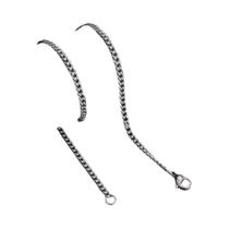 Colar Masculino De Corrente Box Em Aço Inoxidável Preto E Dourado De 60cm Joia Básica Punk