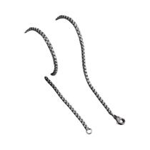 Colar Masculino De Corrente Box Em Aço Inoxidável Preto E Dourado De 60cm Joia Básica Punk