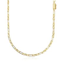 Colar Masculino de Ouro 18K Corrente Cadeado 3,5mm Banhado a Ouro