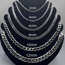 Colar Masculino De Prata Esterlina 925, 2-12MM, 40-75cm, Corrente De Elo Com Fecho Lagosta, Joia De