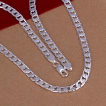 Colar Masculino De Prata Sólida 6MM, Luxuoso E Elegante, Corrente De Casamento, Joias Femininas