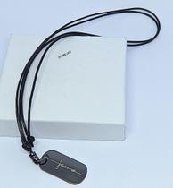 Colar Masculino e Feminino Cordão Fio encerado Preto Ajustável com Pingente Chapa escrito Jesus aço Inox Gargantilha