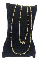 Colar Masculino Elo Veneziano Com Esfera 1mm Banhada a Ouro Colar Masculino Elo Veneziano Com Esfera 1mm Banhada a Ouro