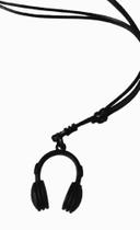 Colar Masculino Fone De Ouvido Preto Martelo Thor Cruz São Jorge Ajustável