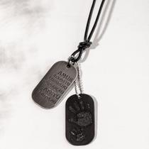 Colar Masculino ID Ajustável Preto Colar Masculino ID Ajustável Preto