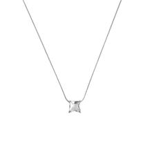 Colar Masculino Pedra de Zircônia Transparente - Square