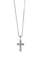 Colar masculino pingente crucifixo com Oração Pai Nosso em aço inoxidável prata à prova d'água Colar masculino pingente crucifixo com Oração Pai Nosso em aço inoxidável prata à prova d'água