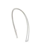 Colar Masculino Pingente Oração Pai Nosso Prateado Corrente 70 cm