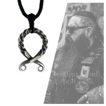 Colar Masculino Pingente Viking Runas Aço Cirúrgico Ajustável Cordão Vikings