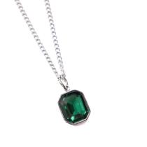 Colar masculino prata cristal zircônia aço inoxidável resistente à água