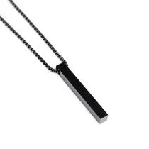 Colar Masculino Preto Retângulo Confeccionado em Aço Inox 65cm