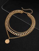 Colar Masculino Redondo Charm Em Camadas