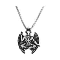 Colar Masculino Vintage Gótico Com Pingente De Cabra Satânica Em Aço Inoxidável 316L Joia Demônio