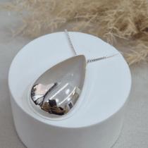 Colar maxi gota folheado em prata 925