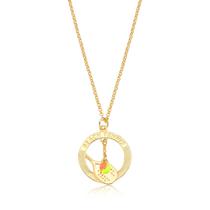 Colar Medalha Beach Tennis com Pendente Revestido em Ouro