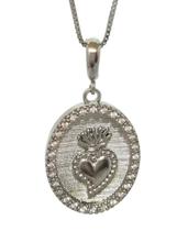 Colar Medalha coração em zircônia cristal ródio negro