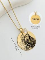 Colar medalha G 25mm personalizado a laser Ouro