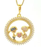 Colar Medalha Mãe e Filhos - Menina e Menino ouro Colar Medalha Mãe e Filhos - Menina e Menino ouro