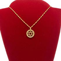 Colar Medalha Proteção Religioso Folheado Ouro São Jorge NS