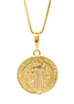 Colar Medalha São Bento ouro