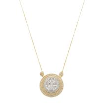 Colar medalha são bento zircônias folheado a ouro 18k Colar medalha são bento zircônias folheado a ouro 18k