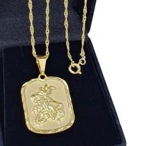 Colar Medalha São Jorge Banho De Ouro 18k 4685