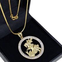 Colar Medalha São Jorge Banho De Ouro 18k 4725 4643 - Très Chic Joias
