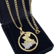 Colar Medalha São Jorge Banho De Ouro 18k 4732 4762