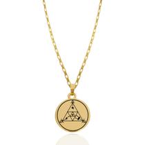 Colar Medalha Scap Cabalístico Proteção Placa Radiônica