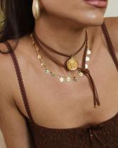 Colar medalhas Banho ouro 18k Colar medalhas Banho ouro 18k