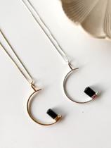 Colar Meia Lua - Turmalina Negra Colar Meia Lua - Turmalina Negra