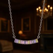 Colar meia taça em prata 925 legitima Ice Cutting candy color