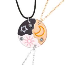 Colar Melhores Amigas Best Friend Amizade Sol Lua Estrela Bf