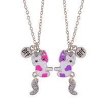 Colar Melhores Amigas Gatinho Bff Magnético Kit Best Friends Amizade 2 peças