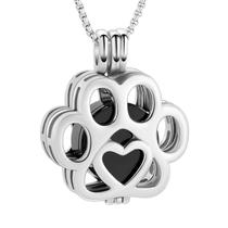 Colar Memorial Locket Urn para cinzas de animais de estimação em aço inoxidável